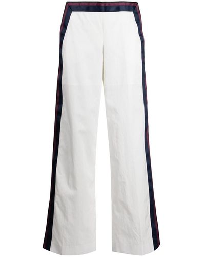 Ports 1961 High-waisted Satin-trim Pants - White