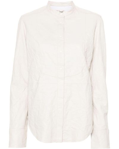 Zadig & Voltaire Hemdjacke aus Leder - Weiß