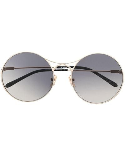 Chloé Sonnenbrille mit rundem Gestell - Grau