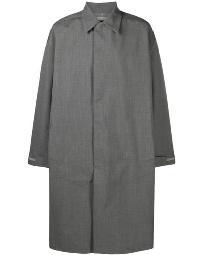 Descente Allterrain Pointed-collar Coated Maxi Coat - Grey