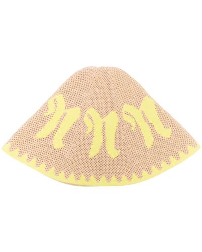 Nanushka Logo-jacquard Knitted Bucket Hat - Natural