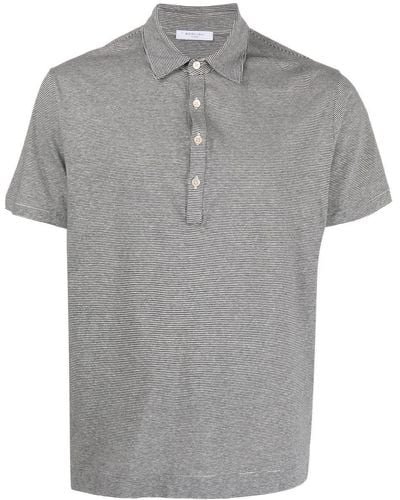 Boglioli Striped Polo Shirt - Grey
