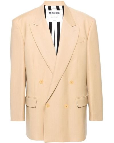 Moschino Peak-lapels Double-breasted Blazer - Natural