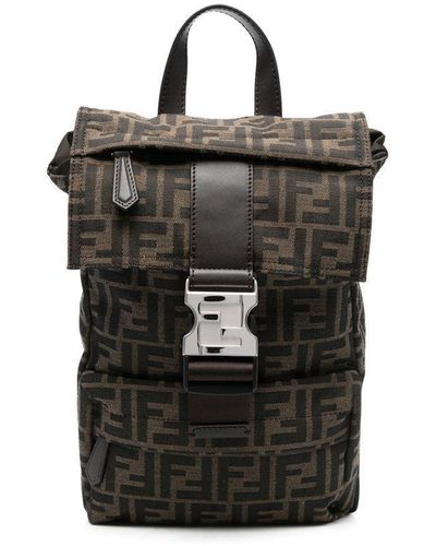 Fendi Mochila con monograma estampado - Negro