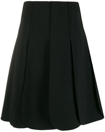 Valentino Garavani Pleated A-line Skirt - Black