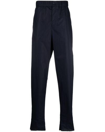 Giorgio Armani Elasticated-waist Cotton Pants - Blue