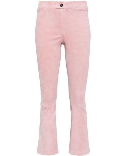 Arma Suede Cropped Trousers - Pink