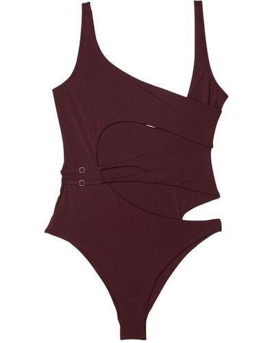 Off-White c/o Virgil Abloh Meteor Cut-out Asymmetric Swimsuit - Purple