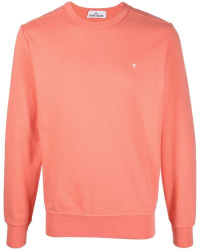 Stone Island Star Embroidery Crew-neck Sweatshirt - Pink