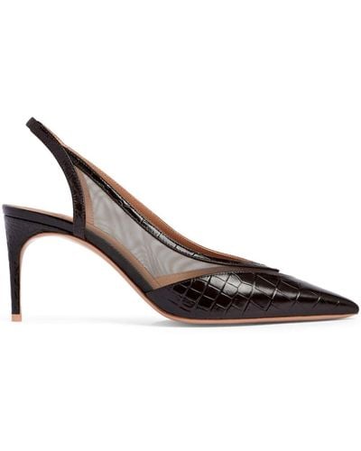 Malone Souliers Collins 70mm leather pumps - Marrone