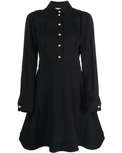 Moschino A-line Mini Shirt Dress - Black