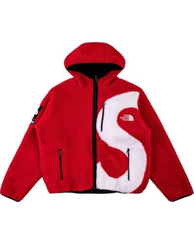 Supreme X The North Face Fleecejacke mit S-Logo - Rot