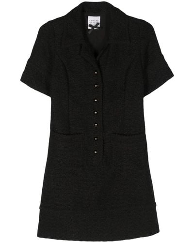 Edward Achour Paris A-line Tweed Minidress - ブラック