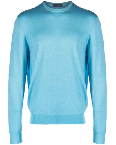 Drumohr Merino Crew-neck Sweater - Blue
