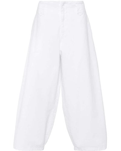 Societe Anonyme Logo-embroidered Wide Trousers - White