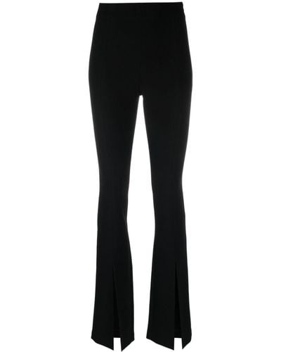 Amen Flared Crepe Trousers - Black