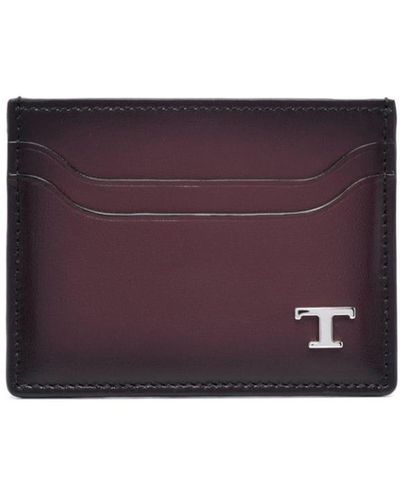 Tod's Logo-plaque Credit Card Holder - Purple