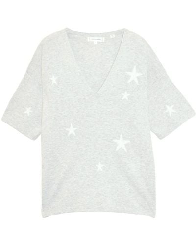 Chinti & Parker Star-print Cotton-blend T-shirt - White