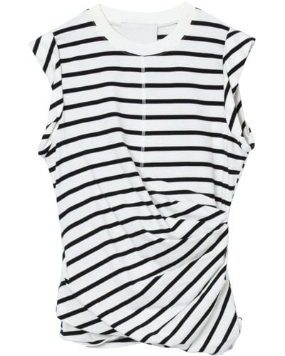 3.1 Phillip Lim Draped Striped Tank Top - White