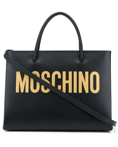 Moschino Logo Print Tote Bag - Black