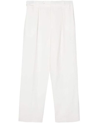 Giorgio Armani Wide-leg Linen Pants - White