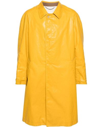 Maison Margiela Lange Gerafelde Trenchcoat - Geel