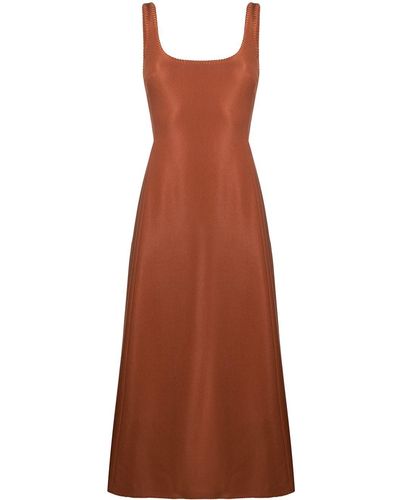 Gabriela Hearst Square-neck A-line Dress - Brown