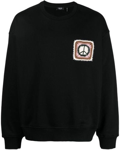 FIVE CM Logo-embroidered Crew-neck Sweatshirt - Black