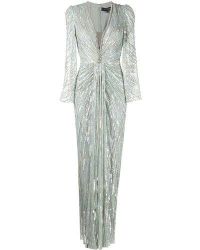 Jenny Packham Sequin-embellished Darcy Gown - Gray