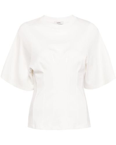 Goen.J Ruched-detailing Cotton T-shirt - White