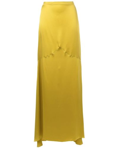 Adriana Degreas High-waist Silk Skirt - Yellow