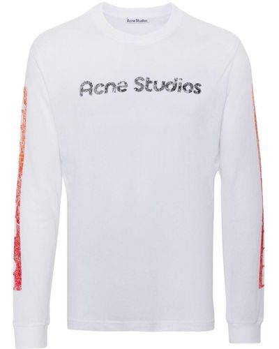 Acne Studios T-shirt en coton à logo imprimé - Blanc