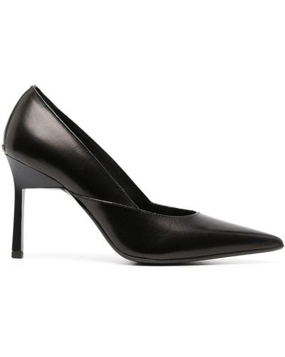 Calvin Klein 95mm Pointed Leather Court Shoes - Black