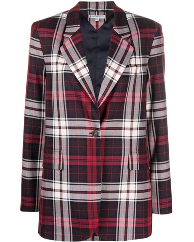 Tommy Hilfiger Check-pattern Single-breasted Blazer - Red