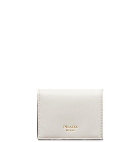 Prada Kleines Portemonnaie- aus Leder - Weiß