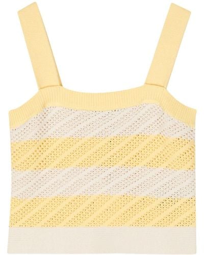 PS by Paul Smith Striped sleveless knitted top - Amarillo