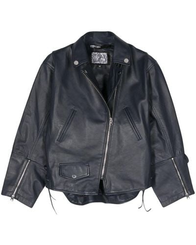 Bimba Y Lola Leather Biker Jacket - Grey