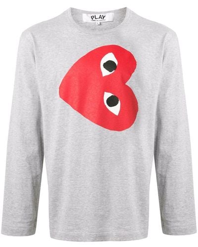 COMME DES GARÇONS PLAY ハートプリント Tシャツ - グレー