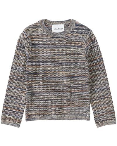 Closed Abstract-pattern Jumper - Grey
