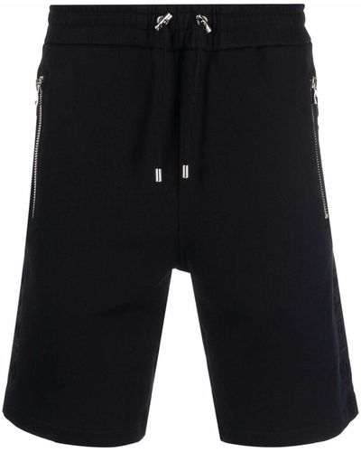 Balmain Logo Embossed Shorts - Black