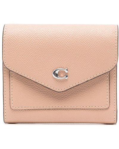 COACH Logo-plaque Leather Wallet - Pink