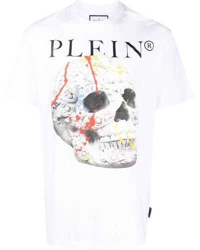Philipp Plein T-Shirt mit Totenkopf-Print - Weiß