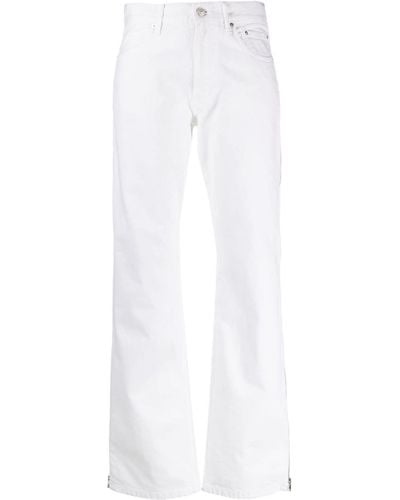 Gauchère Straight-leg Zipped Jeans - White