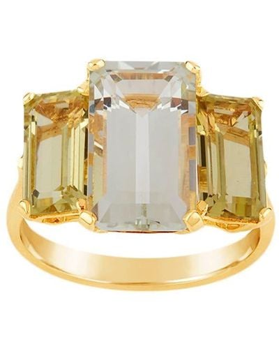 Dinny Hall Gold Plated Vermeil Silver Trinny Trilogy Green Amethyst And Oro Verde Ring - Metallic