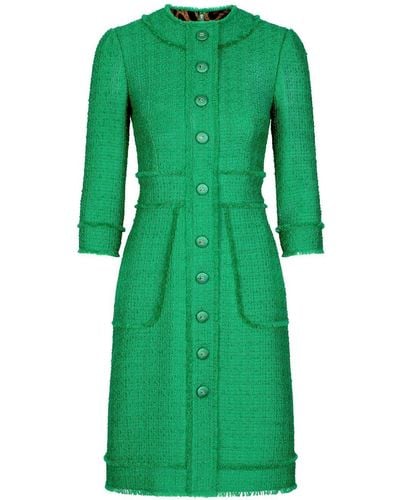 Dolce & Gabbana Tweed Midi Dress - Green