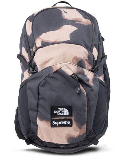 Supreme X The North Face Pocon Bleached Denim-print Backpack - Blue