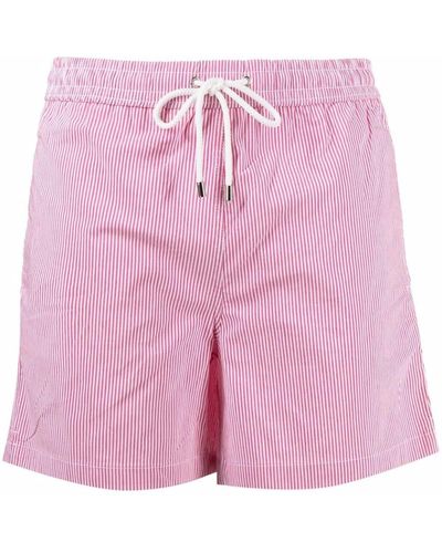 antonella rizza Striped Drawstring Swim Shorts - Pink