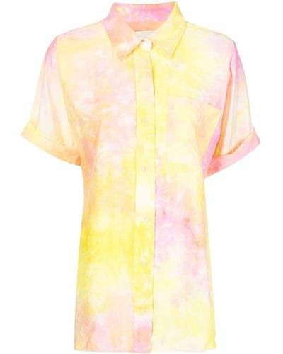 Bambah T-shirt Met Tie-dye Print - Geel