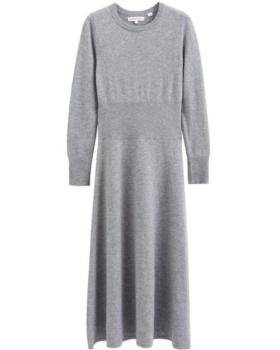 Chinti & Parker Crew-neck Long-sleeved Midi Dress - Grey