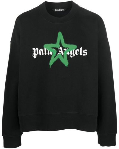 Palm Angels Sweatshirt mit Logo-Print - Schwarz